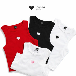 เสื้อกล้าม - รุ่น Lovelove Rib Tank Top 💕✨ผ้ายืด ทรงสวย ใส่ส…