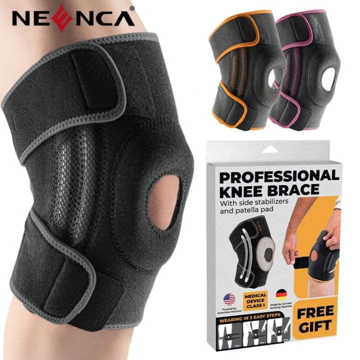 NEENCA กีฬาเข่าป้องกัน Kneepad สำหรับออกกำลังกายวิ่งบาสเกตบอลเข่าป้องกัน Kneepad ซิลิโคนที่ปรับการดูดซับแรงกระแทก กีฬาเข