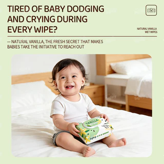 Softry ทิชชู่เปียก 108แผ่นx 5 แพ็ค (540 แผ่น) กลิ่นวานิลลา สารสกัดวานิลา naturelle ชุ่มชื้นผิวเด็ก