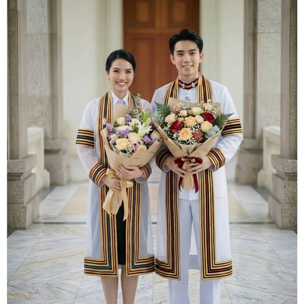 "ธีน์-ฟอร์ม" ชุดครุย ม.จุฬาลงกรณ์ (พร้อมเข็ม) วัดตัวออนไลน์ เรามีช่างที่เชี่ยวชาญคอยแนะนำวิธีการวัดตัวอย่างละเอียด