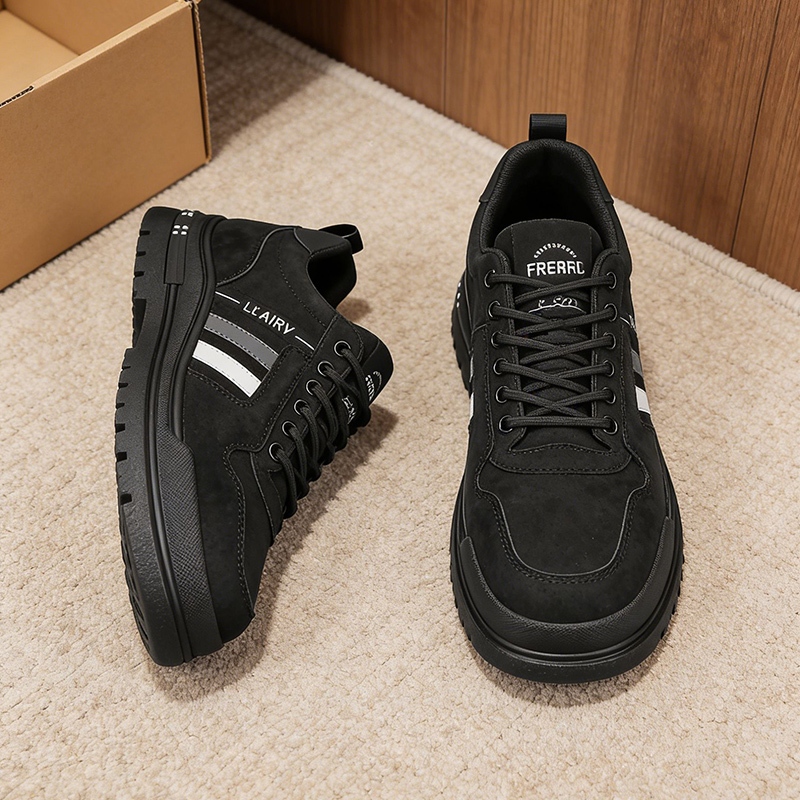 Walkon รองเท้าผ้าใบวินเทจสำหรับผู้ชายงานพรีเมี่ยม! ส้นหนา รูปที่ 4