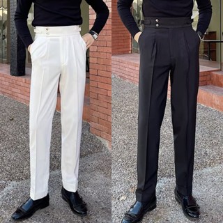 High-quality high-waisted suit pants for men, straight cut, …
