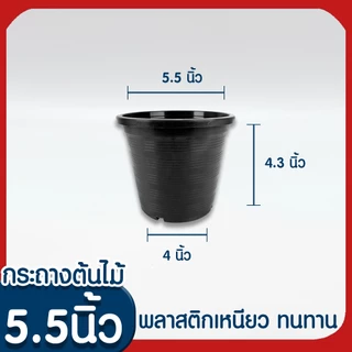 กระถางต้นไม้ สีดำ ลวดแขวนกระถาง ฟองน้ำ ต้นไม้ เพาะปลูก เพาะชำ กล้วยไม้ 4/5.5/6/8 นิ้ว