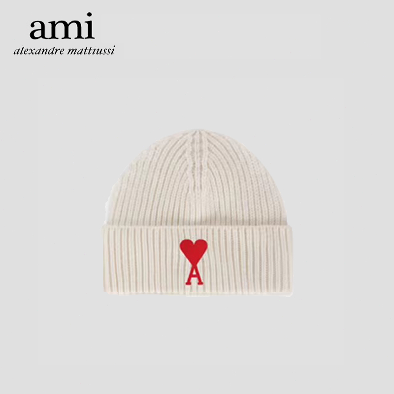 【 AMI Paris 】🇰🇷 หมวก Ami Paris หมวกขนสัตว์ การถักนิตติ้ง รัก ให้ความอบอุ่น