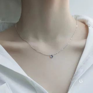 GLAMOR✨สร้อยเงินเเท้ Lunar Glow สร้อยคอมูนสโตน สร้อยคอแฟชั่น เรียบง่ายและสง่างาม