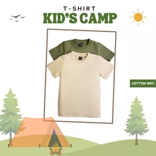 เสื้อยืดเด็ก Camping แคมป์ปิ้ง มินิมอล เสื้อยืดเด็กสีพื้น เสื้อยืดเด็กผู้ชาย ผู้หญิง แฟชั่นเด็ก
