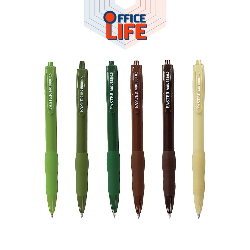 Faster (ฟาสเตอร์) ปากกาเจล ปากกา Mocha / Matcha Mousse รุ่น CX721 / CX722 ขนาด 0.5 mm. ( 1 ด้าม คละสีด้าม )