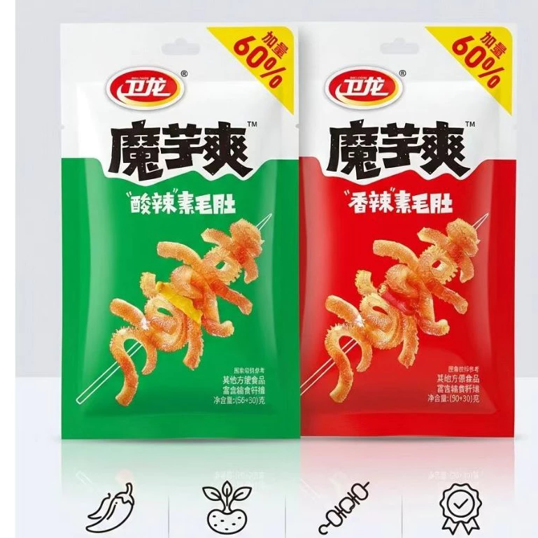 魔芋爽 หม่าล่า เส้นบุก *1ซองใหญ่* 80กรัม บุกหม่าล่า รสเผ็ด อาหารว่างของคนจีนหูหนาน