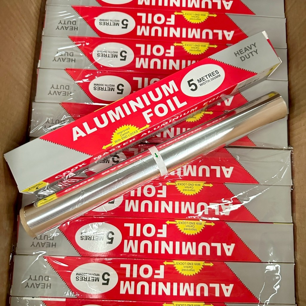 [ขายยกโหล12กล่อง] อลูมิเนียมฟอยล์ ห่ออาหาร ขนาด30ซม. ยาว5เมตร ฟอยล์ย่างปลา ย่างอาหาร