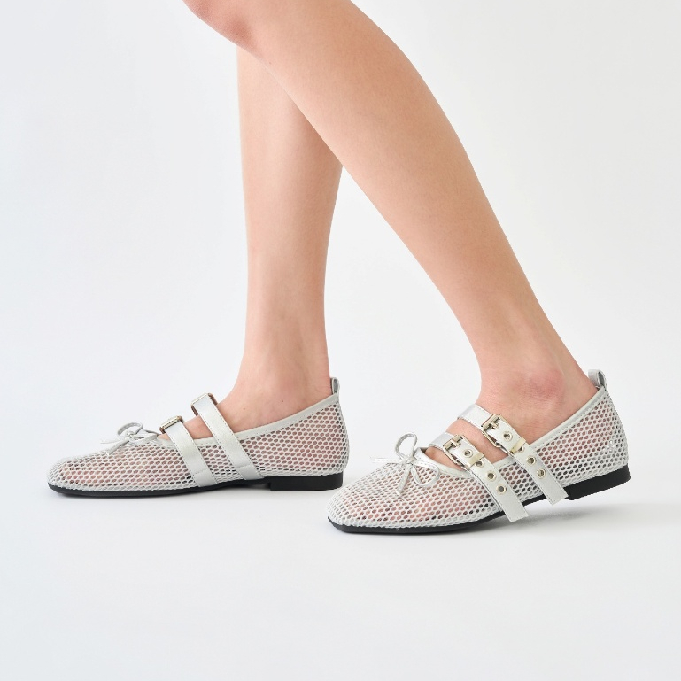 Mellowco รองเท้าบัลเล่ต์ตาข่าย Ballerinas รุ่น Lily Grid M4-A5013