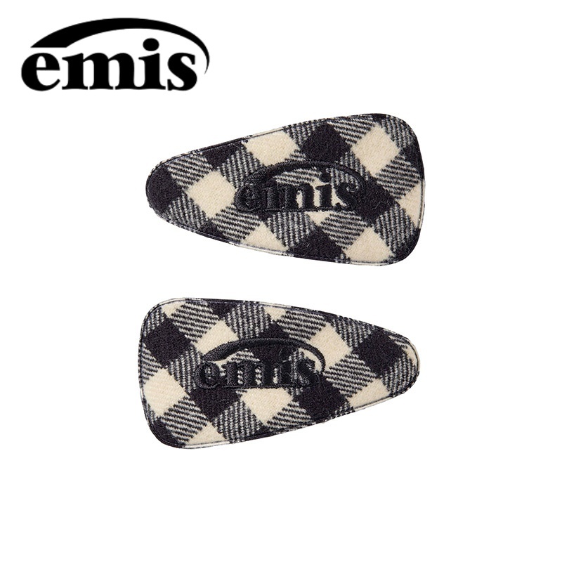 🇰🇷 EMIS🔥LANSHOP Grid Hair Clip ที่หนีบผมด้านข้างสำหรับผมหน้าม้า 2Color🎀