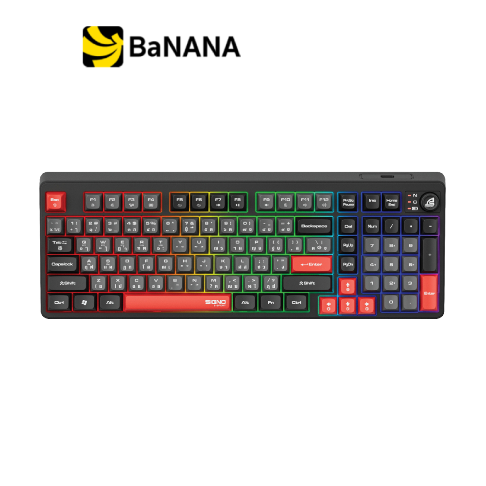 คีย์บอร์ดเกมมิ่ง Signo EXODUS KB-726 Tri-Mode Black by Banana IT