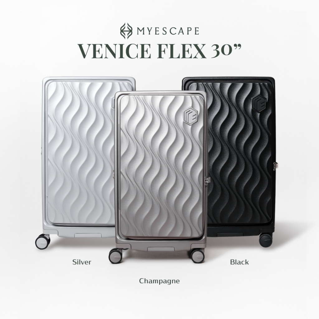 MYESCAPE VENICE FLEX  30 นิ้ว กระเป๋าเดินทาง Luggage ดีไซน์เปิดหน้า โครงซิปขยายได้ 25% มี TSA Lock รับประกัน 5 ปี