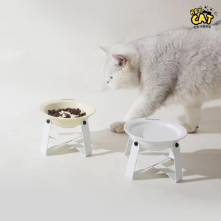 A Cute pet ชามแมวพร้อมขา ชามแมวเซรามิค ชามอาหารแมว แบรนด์เกาหลี ทำจากเซรามิคคุณภาพสูง ขนาดชาม 14 Cm.