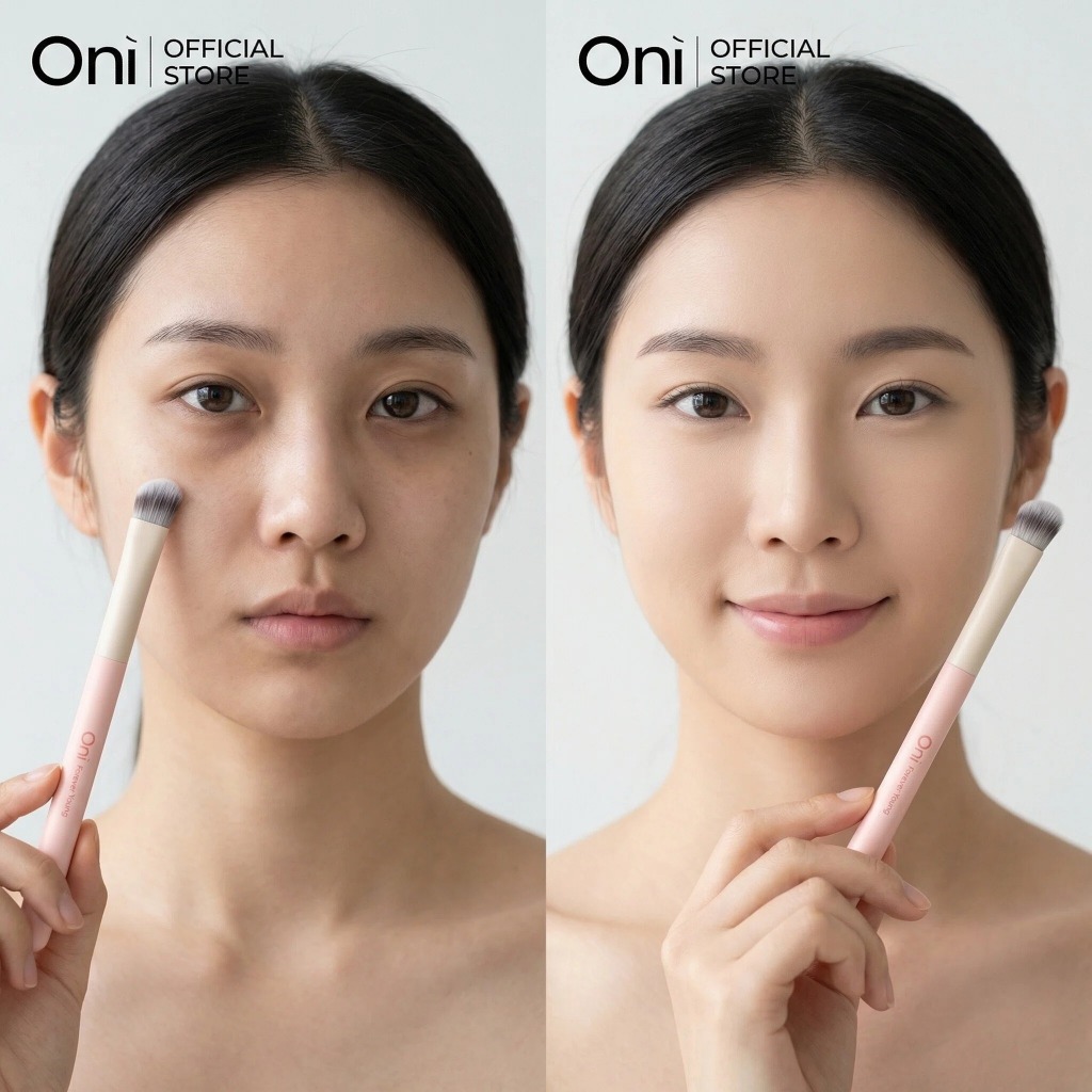 Oni Mini Multifunctional Concealer Brush, Precision Brush for Under Eyes, Blemishes แปรงคอนซีลเลอร์มินิ แปรงปกปิดใต้ตา