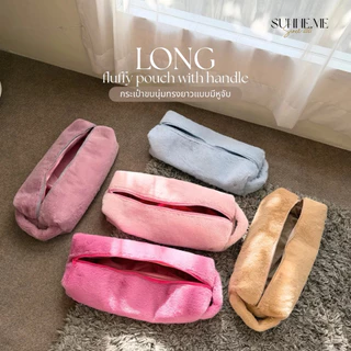 Sunne.me | Long Fluffy Pouch with handle | กระเป๋าจัดเก็บเครื่องลอนผมและเครื่องหนีบผม ทรงยาวอเนกประสงค์แบบมีหูจับ
