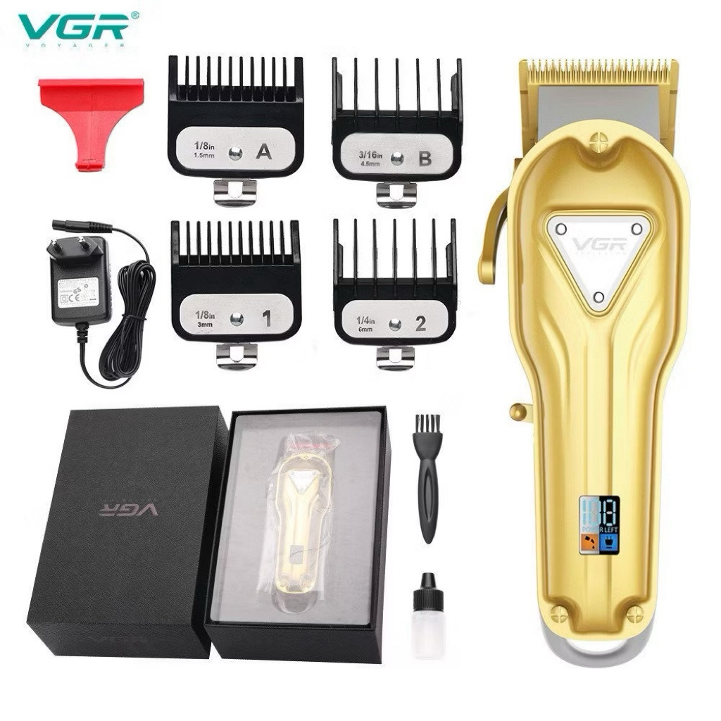 VGR134 หัวน้ํามันพลังงานสูงพร้อม Clipper ไฟฟ้าชาร์จ All-Metal ไฟฟ้า Clipper ผม Clipper Cross-Border หัวแบน SW9Y
