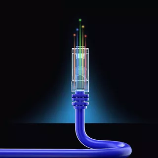 สายแลน CAT6 สีฟ้า RJ45 Gigabit 1000Mbps วิ่งเต็มสเปก ความยาว 0.3-50เมตร สำหรับคอมพิวเตอร์ แล็ปท็อป เราเตอร์