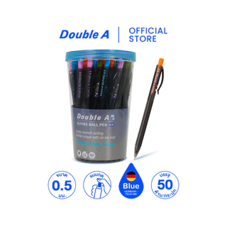 Double A ปากกาลูกลื่น 0.5 มม. รุ่น Alpine หมึกสีน้ำเงิน 50 ด้าม/กระปุก