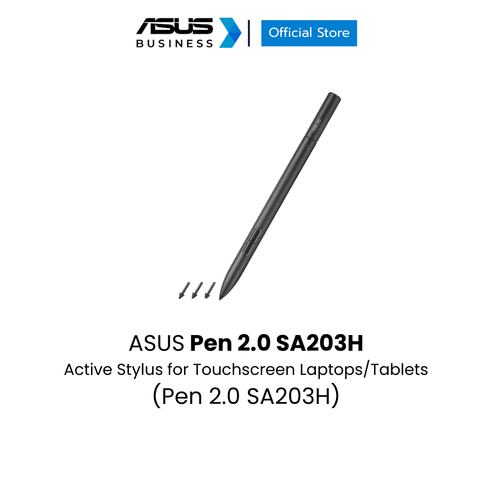 ASUS Pen 2.0 SA203H Active Stylus for Touchscreen Laptops/Tablets (4 Interchangeable Pen Tips, MPP 2.0 Compatibility)