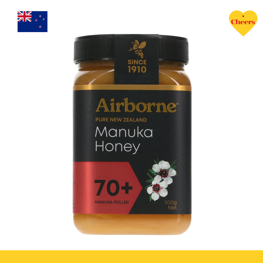 Airborne Pure NZ Manuka Honey 70+ l แอร์บอร์น น้ำผึ้งมานูกา 70+ 500g.