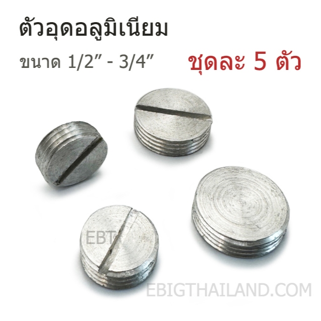 KCE ตัวอุดรู ปิดรู เกลียว อลูมิเนียม ขนาด 1/2" - 3/4" ชุดละ 5 ตัว