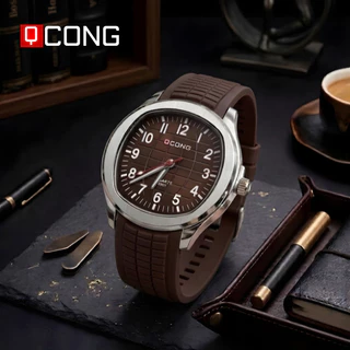 นาฬิกาข้อมือผู้ชาย QCONG รุ่น Classic ด้วยดีไซน์หน้าปัดตัวเลขที่อ่านง่ายและชัดเจน