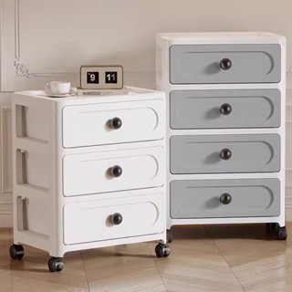 Nestify โต๊ะข้างเตียง มีล้อ ตู้ลิ้นชักพลาสติก กล่องเก็บของ 3…