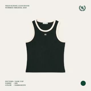 Highschool Summer Collection : Clubhouse Ribbed tank top เสื้อกล้าม ผ้าริบ เข้ารูป ทรงสวย - TPB02002