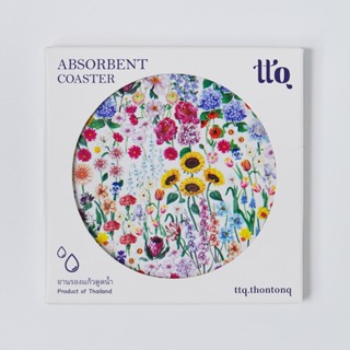 ttq.thontonq จานรองแก้วดูดซับน้ำ Flower Field