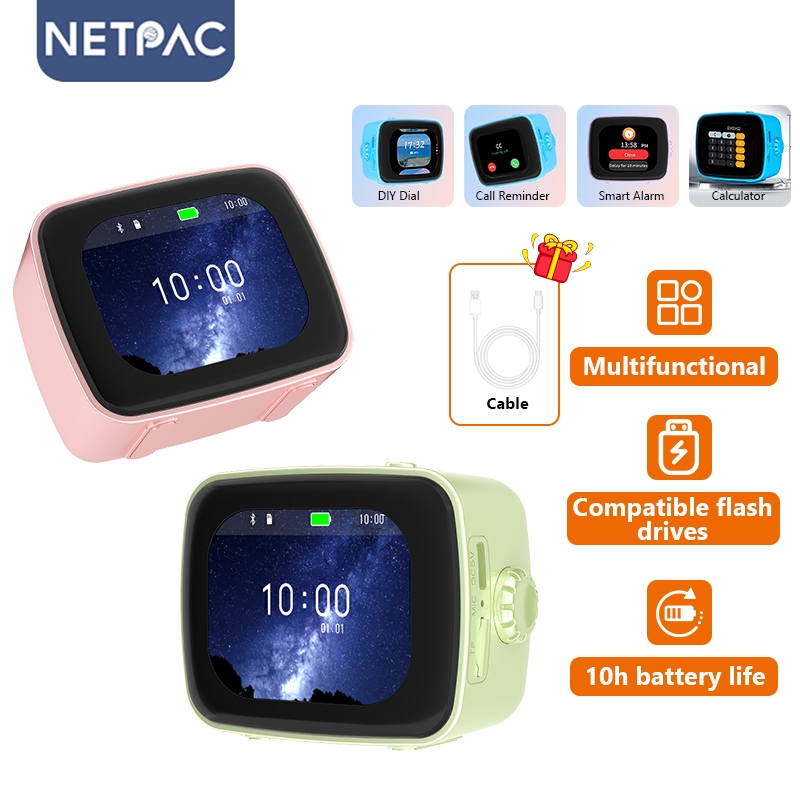 NETPAC XS08 Portable Smart Bluetooth Speaker with Touch Screen | Lyrics Display | Alarm Clock & Calendar