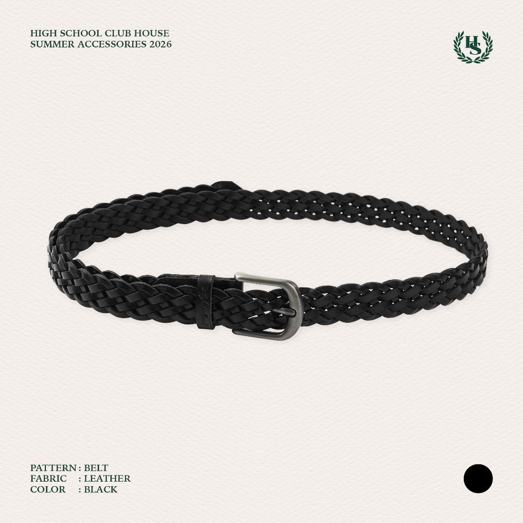 Highschool Summer Collection : Clubhouse Plaited Leather Belt เข็มขัดหนังแบบถัก - ACB99029 รูปที่ 4