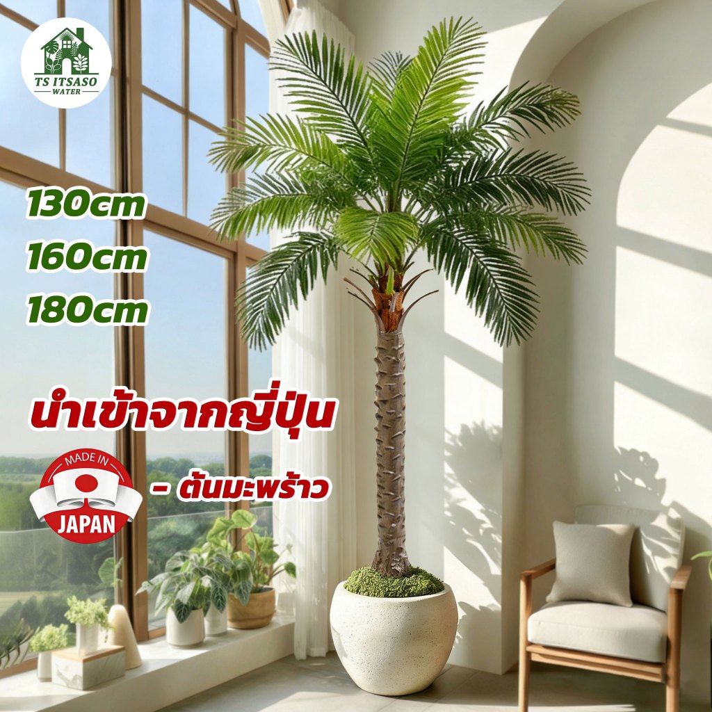 ต้นมะพร้าวเทียม（นำเข้าจากญี่ปุ่น ต้นไม้ปลอม）【TS ITSASO WATER 】นำเข้า  ต้นไม้ปลอมใหญ่ ต้นไม้ปลอม