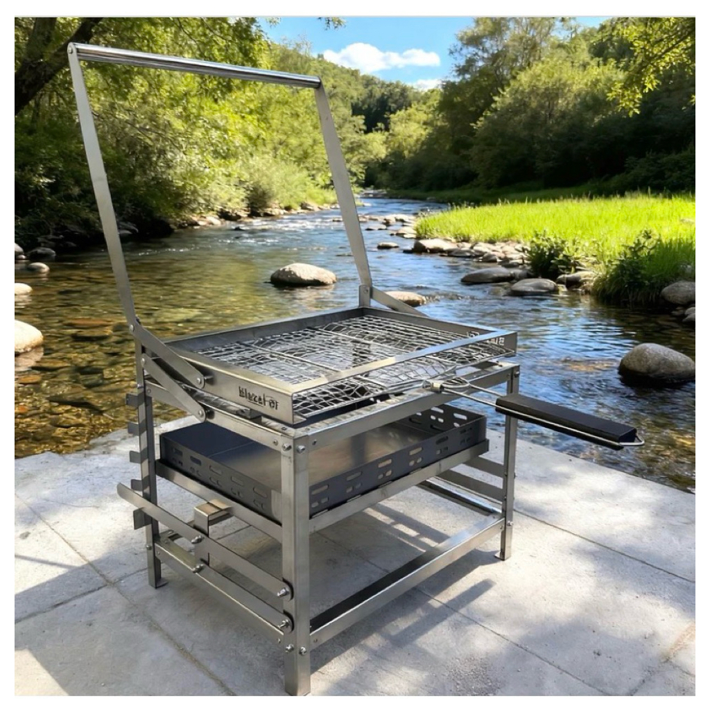 **พร้อมส่งด่วน** Stainless Rotating BBQ Grill (High) - เตาสเตนเลสพลิกด้านอัตโนมัติ (รับประกันสินค้า 3 เดือน)