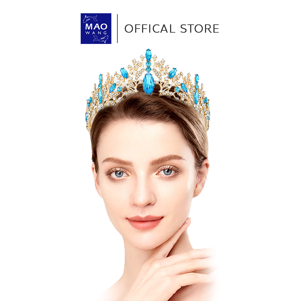 เครื่องประดับศีรษะ มงกุฎเจ้าหญิง ประดับเพชร สีทอง/เงิน ดีไซน์หรูหรา สำหรับเจ้าสาว / แฟชั่นโชว์