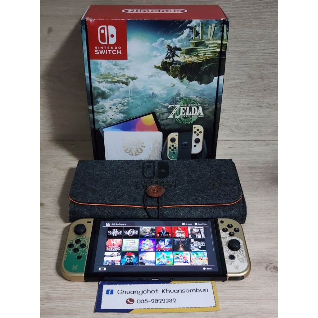 Nintendo Switch OLED Limited Zelda สวยๆครบกล่อง แปลงมืดติดชิพ เมม256GB