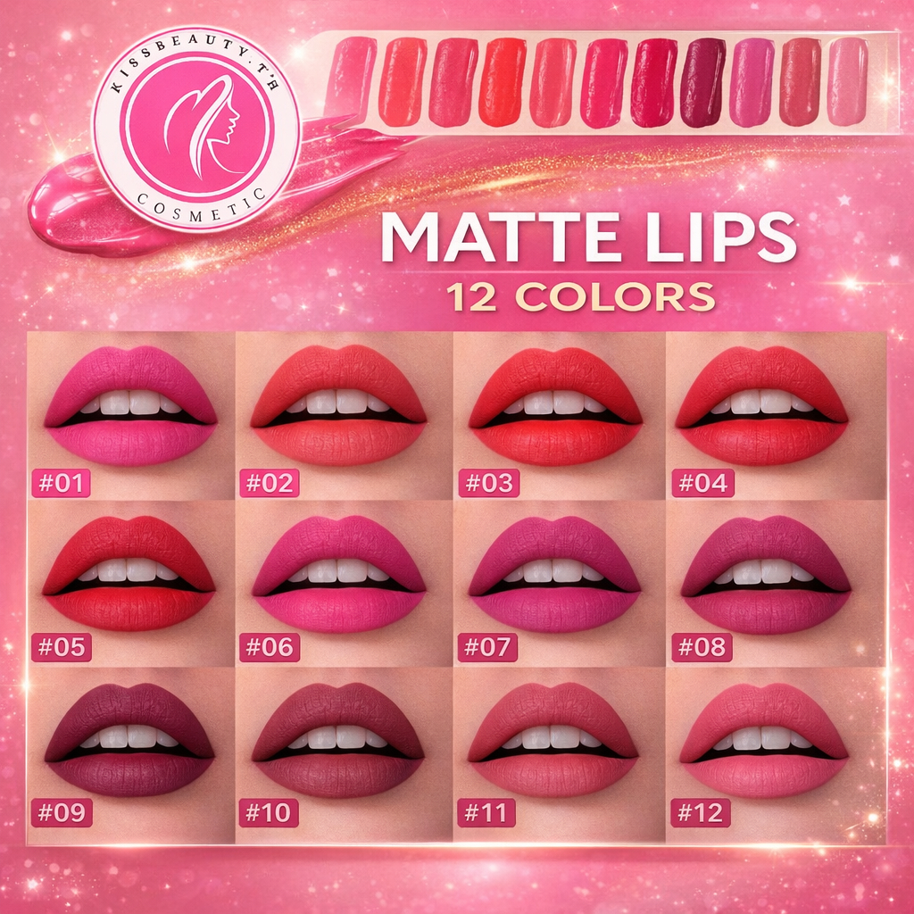 Karité Lip Matte ลิปสติกเนื้อแมท มีให้เลือก 12 สี เม็ดสีแน่นติดทนไม่ทำให้ริมฝีปากแห้งทาแล้วไม่ตกร่อง ราคา ถูกที่สุด ดีลบีเคเค แกลเลอรีภาพที่ 2