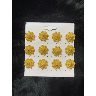 กระดุมดอกพิกุล สีทอง 12 เม็ด