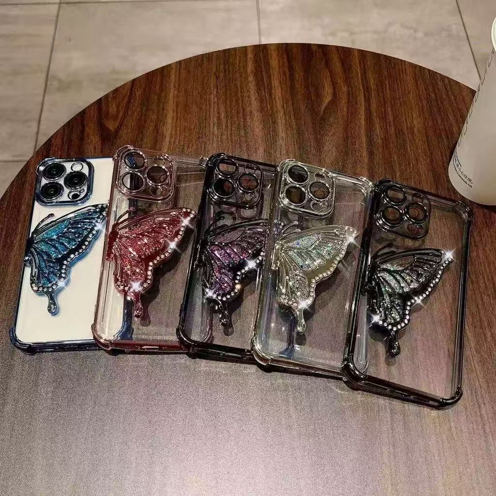 เคสสำหรับ Xiaomi Redmi15 15C A5 และ POCO C71 C85 เคสใส ขอบสี ผีเสื้อ Q3