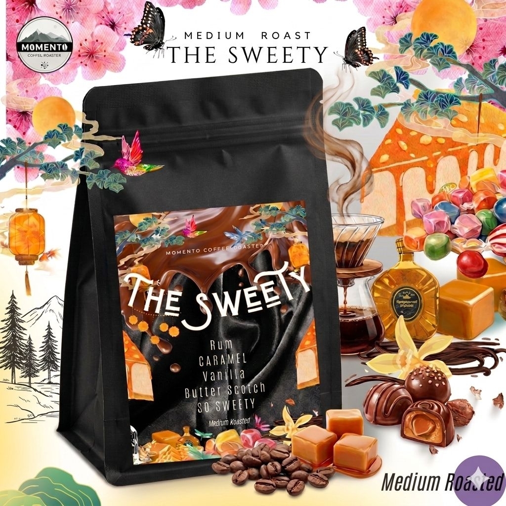 The Sweety Size 250g. กาแฟคั่วกลางโทนหวาน วนิลลา รัม เนยคาราเมล หวานสุดในโรงคั่ว