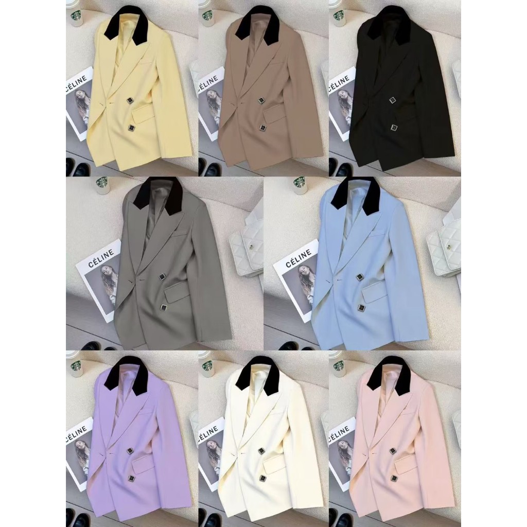 สูทผู้หญิง เสื้อเบลเซอร์ เสื้อสูท คอปก S-4XL Blazer เสื้อใส่ทำงาน SUIT-36