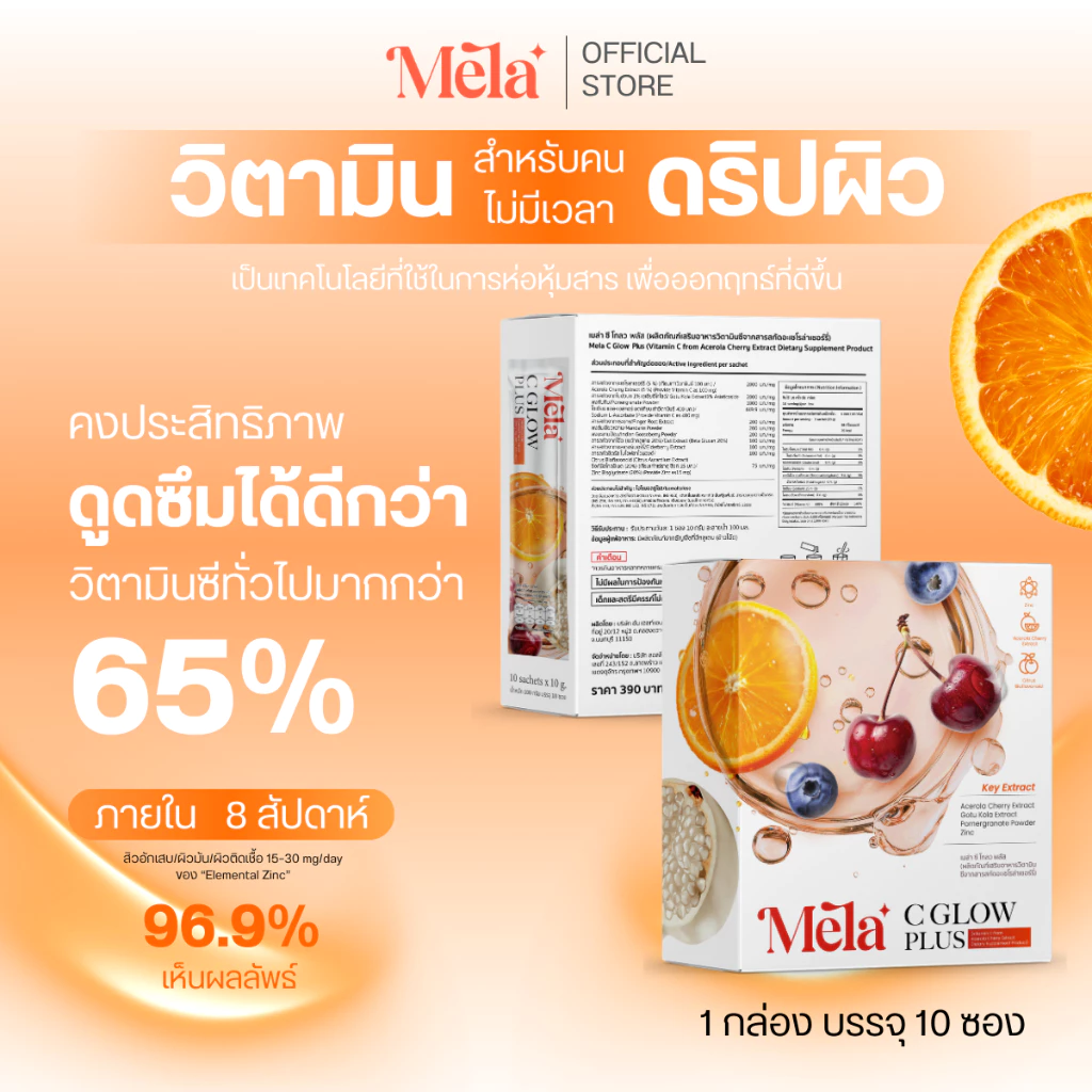 MELA Official | Mela C Glow และ Mela Berry เซตวิตามินผิว บำรุงล้ำลึกจากภายใน thumbnail 3