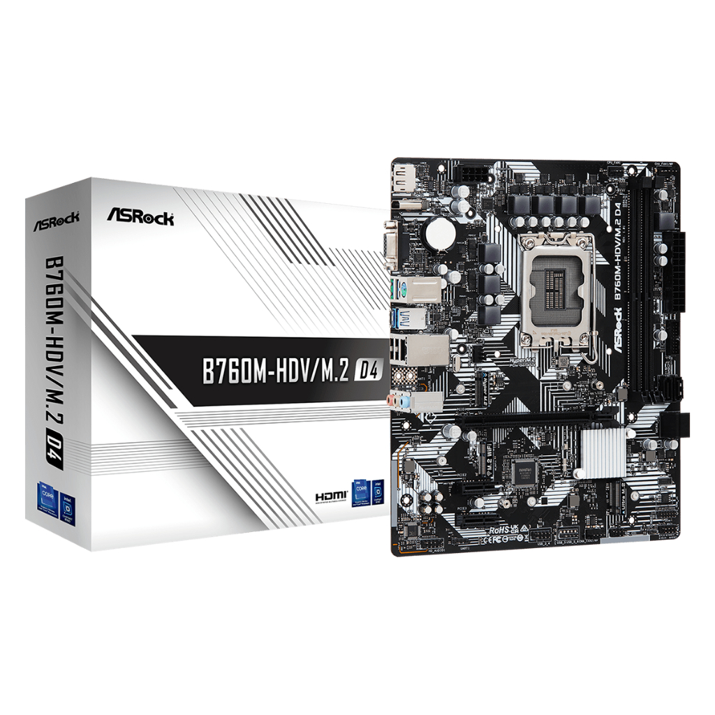 ASROCK B760M-HDV/M.2 D4 Micro-ATX LGA 1700 Mainboard