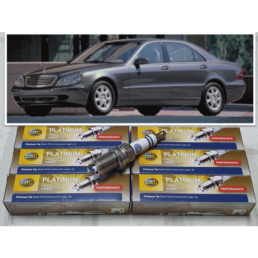 หัวเทียน แพลทตินัม เบนซ์ Benz S-Class W220 ( 1998 - 2005 ) ระยะใช้งาน 60,000 กม : Hella PM8RC-11