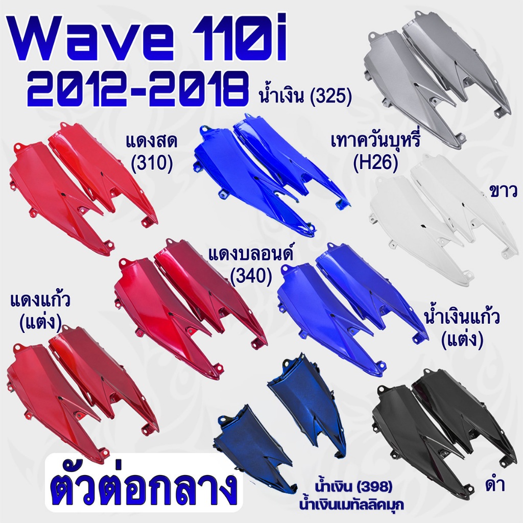 เฟรมสีแยกชิ้น ตัวต่อกลาง Wave 110 i New 2012-2018 อะไหล่สีแยกชิ้น งานพลาสติกเกรด ABS ชิ้นงานหนา สีสวย เคลือบเงาให้