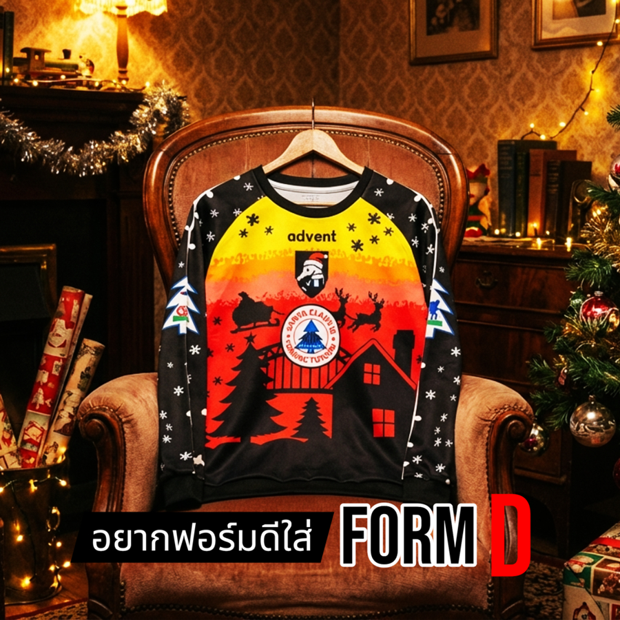 FORMD S-4XL เสื้อฟุตบอลแขนยาว ต้อนรับเทศกาลคริสมาส สำหรับแฟน สาริกา ส่งจากไทย ผ้าหนาส่งฟรี