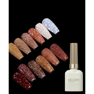 "พร้อมส่ง" ชุด 12 สีเจล สีเจลโทนกลิตเตอร์โฮโลแกรม กากเพชร แบน Xeijayi ขนาด 15ml (1pc)