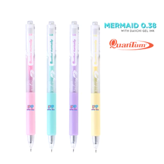 Quantum (ควอนตั้ม) ปากกาเจล ปากกา daiichi รุ่น Mermaid หมึกน้ำเงิน ขนาดหัว 0.38 มม.กันน้ำ ( 12 ด้าม / กล่อง คละสี )