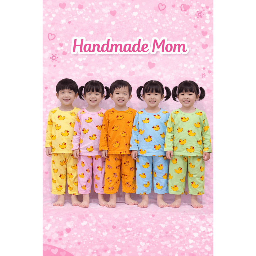 🔥Sale🔥 ชุดเด็ก ชุดนอนเด็ก แขนยาว-ขายาว ลายเป็ด ราคาถูก SS / S / M / L