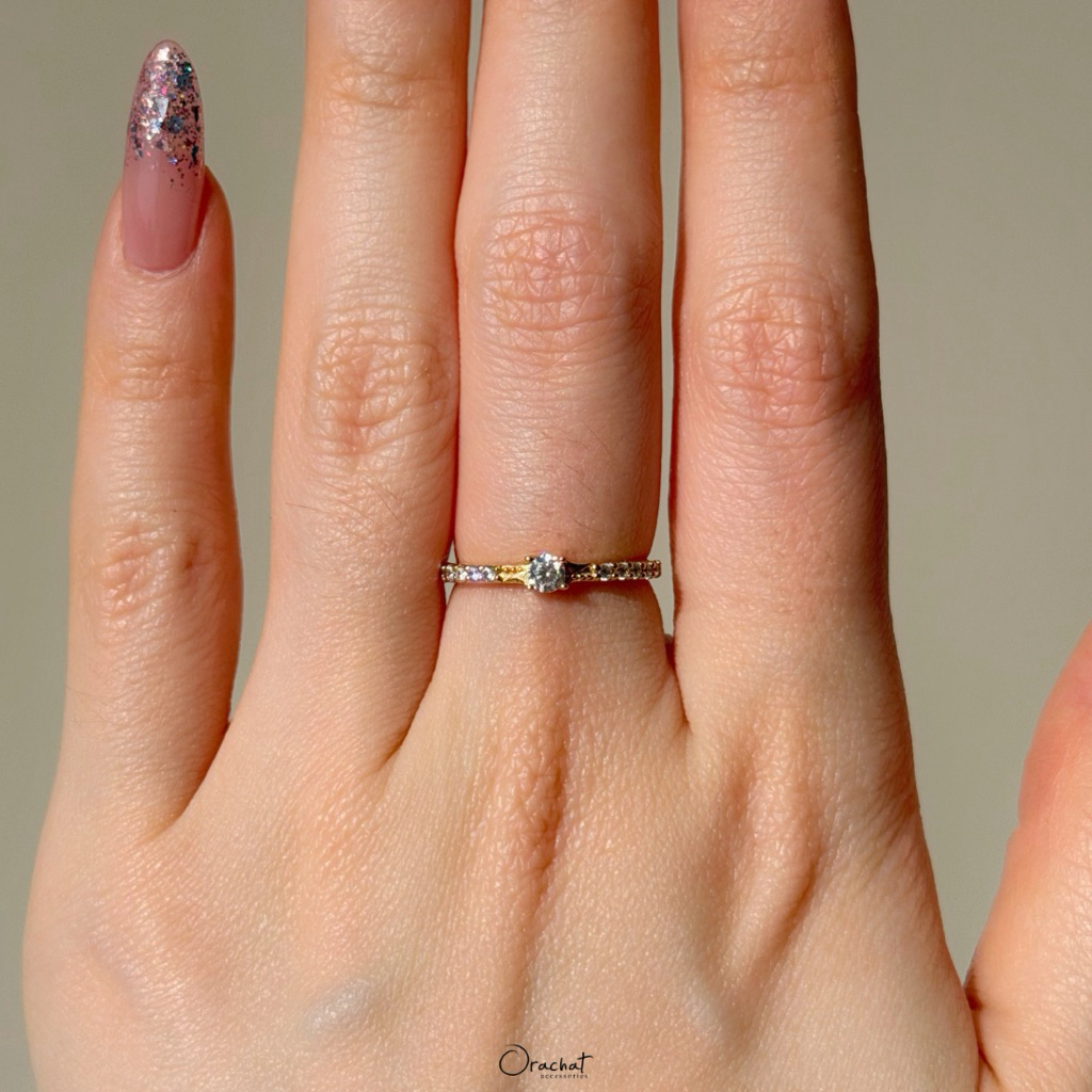 Orachat | Linda 100 H&A ring. (แหวนตัวเรือนเงินแท้ 92.5 / หากใส่ไม่พอดีเปลี่ยนขนาดฟรี 1 ครั้ง)